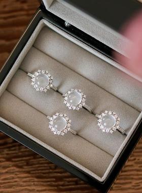 2026真玉髓！鸽子蛋面戒指女小众设计高级感时尚精致简约百搭食指