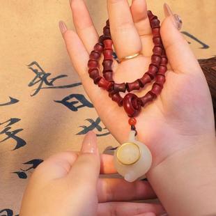 2025抖音爆款 小葉紫檀竹節(jié)鏈夜光把把壺香囊DIY國朝手串手把件