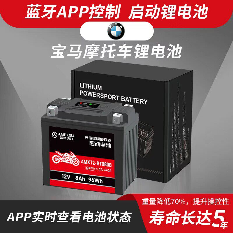 宝马蓝牙版摩托车锂电池APP控制适用1100RT水鸟R1250RT拿铁F800GS