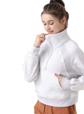 女宽松款高领卫衣 瑜伽健身抓绒上衣ADAPTED STATE连帽运动外套