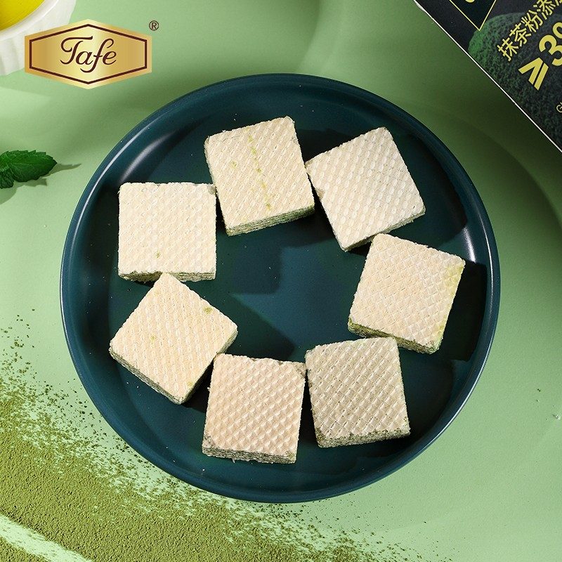 Tafe浓郁抹茶芝士威化饼干国产贵州铜仁抹茶好吃解馋休闲独立包装