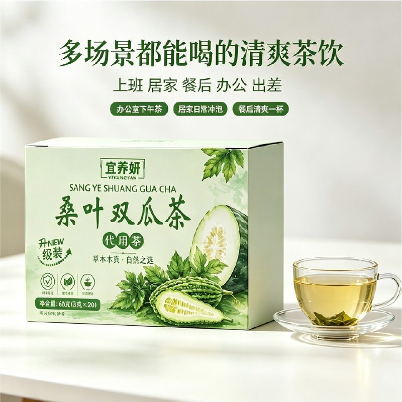 桑叶双瓜茶苦瓜冬瓜桑叶优质霜后老桑叶苦瓜袋泡茶包组合真材实料