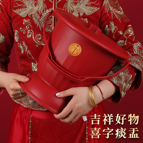 带盖痰盂儿童红色孕妇