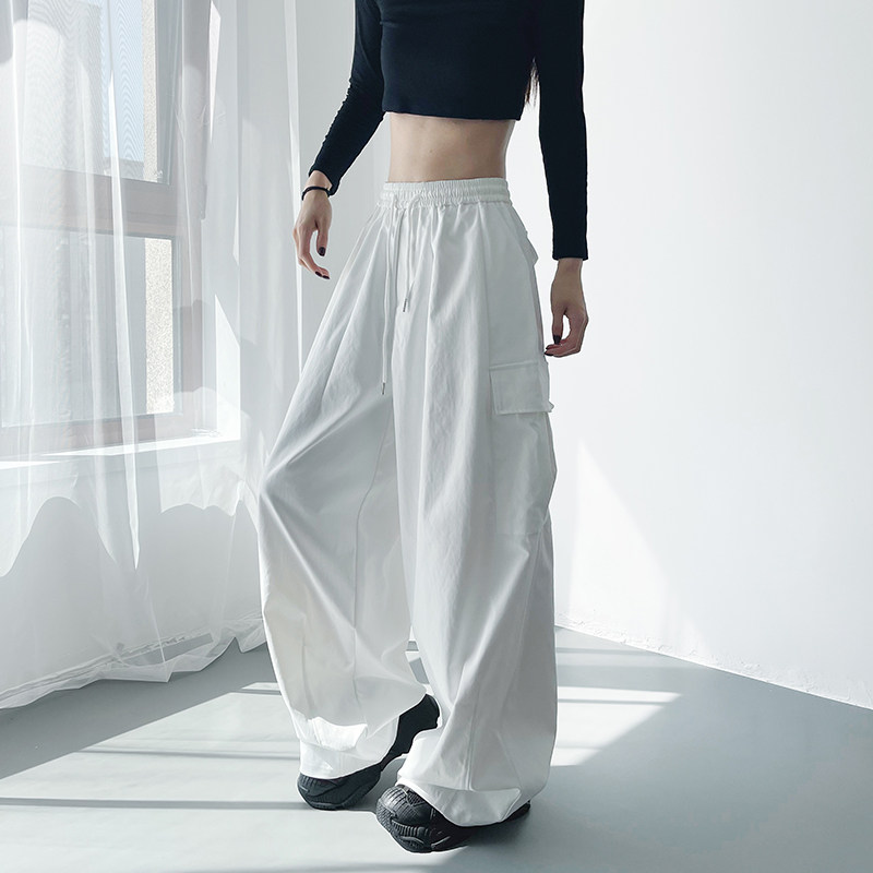 秋季新款白色休闲工装裤女大码胖mm宽松显瘦松弛感运动登山阔腿裤,女装/女士精品,大码裤装,淘宝优惠券,粉丝福利购,淘宝优惠卷
