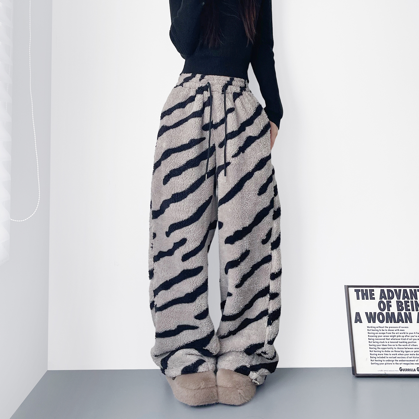 蜜略大码冬季胖mm阔腿裤梨形身材