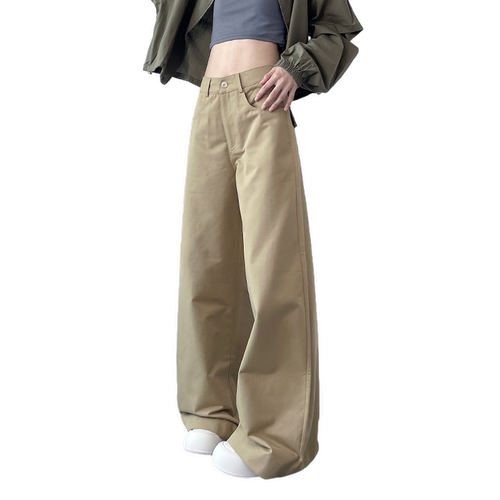 阔腿裤女秋季新款大码胖mm高腰宽松显瘦直筒休闲裤微喇垂感拖地裤