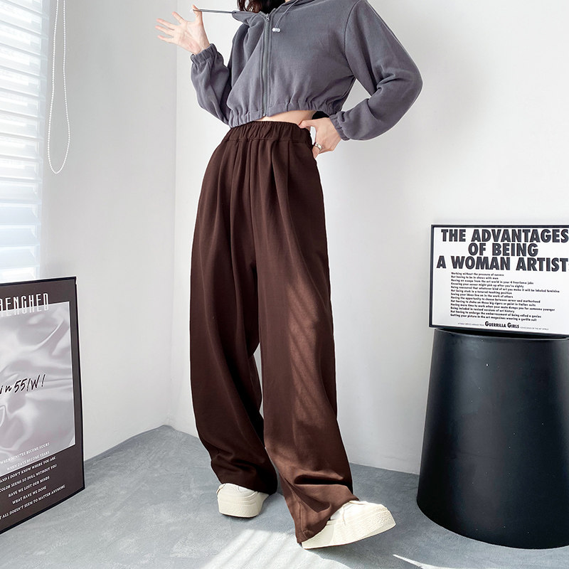 美拉德阔腿裤女2024秋冬大码宽松胖mm卫裤加厚香蕉加绒直筒运动裤,女装/女士精品,大码裤装,淘宝优惠券,粉丝福利购,淘宝优惠卷