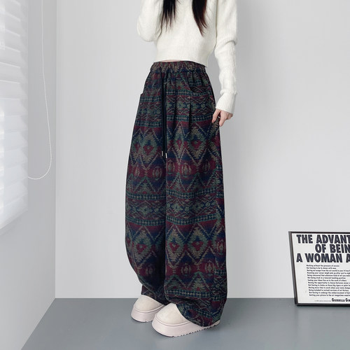 蜜略大码显瘦胖mm阔腿裤梨形身材