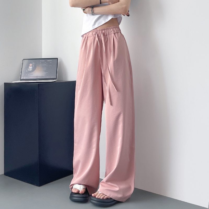 蜜略大码胖MM休闲纯色夏季阔腿裤