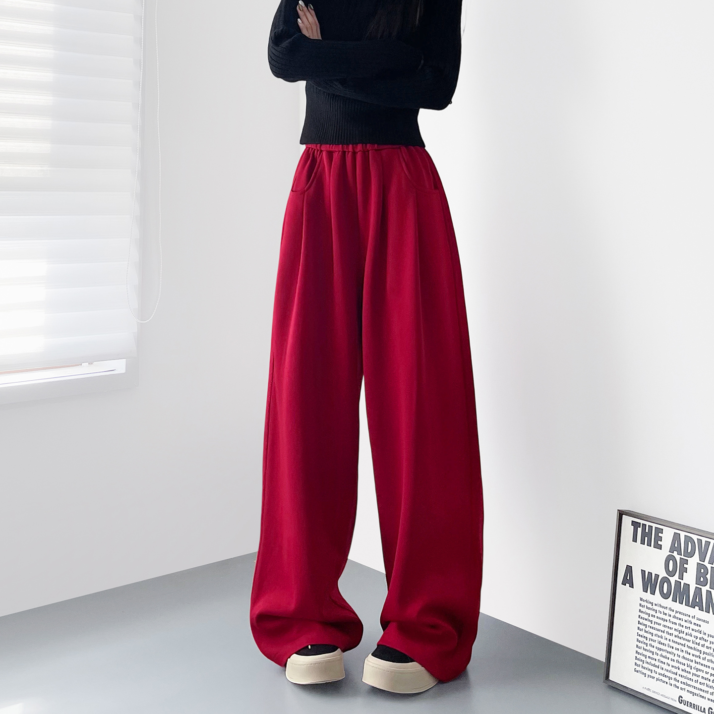 蜜略大码胖mm秋冬阔腿裤梨形身材