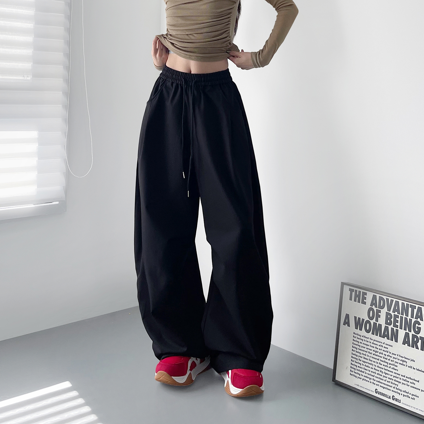 蜜略大码显瘦秋冬阔腿裤梨形身材