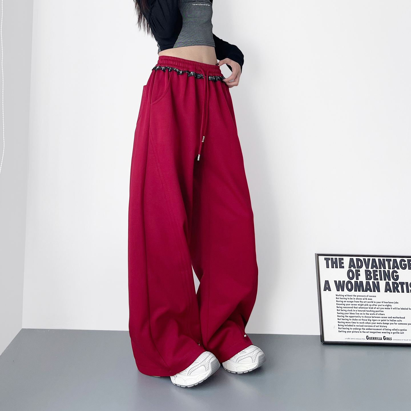 蜜略大码显瘦胖mm阔腿裤梨形身材