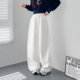 胖mm显瘦加绒香蕉阔腿裤 白色卫裤 新款 大码 慵懒风运动裤 女2025冬季