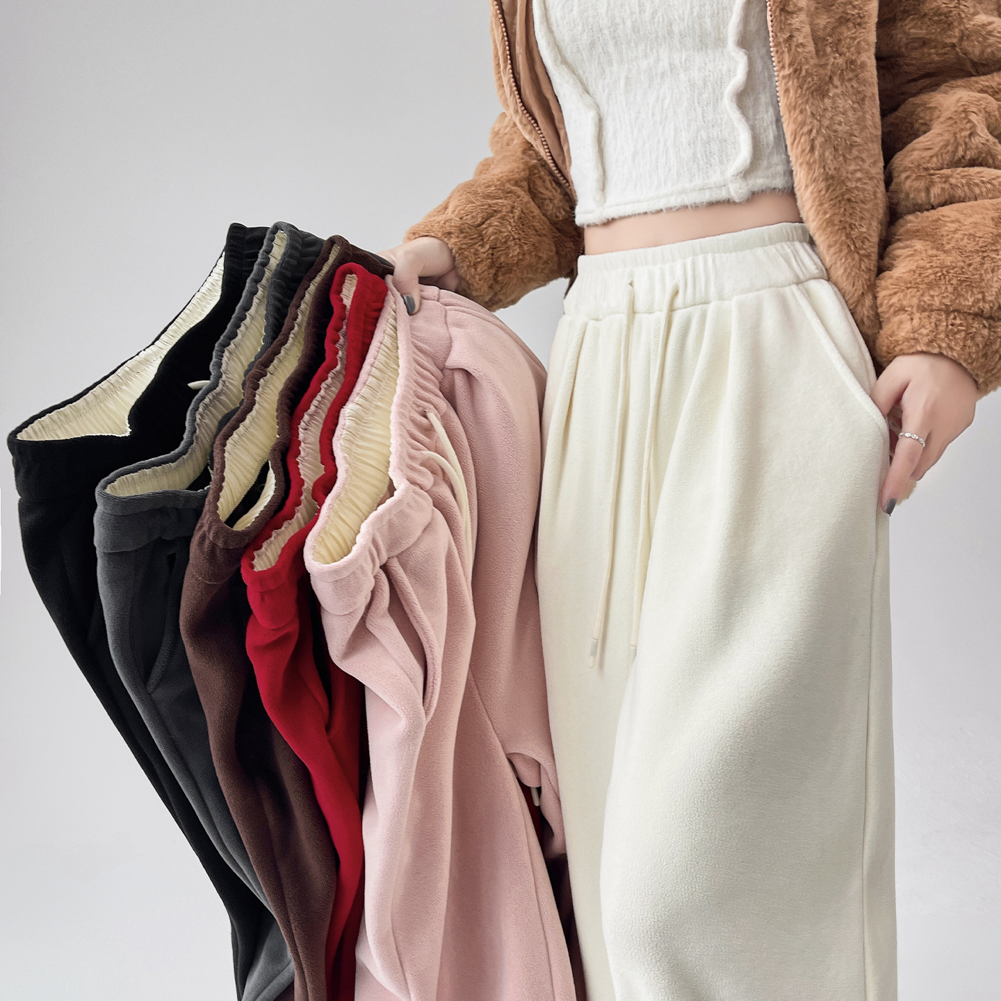 蜜略大码显瘦胖mm阔腿裤梨形身材