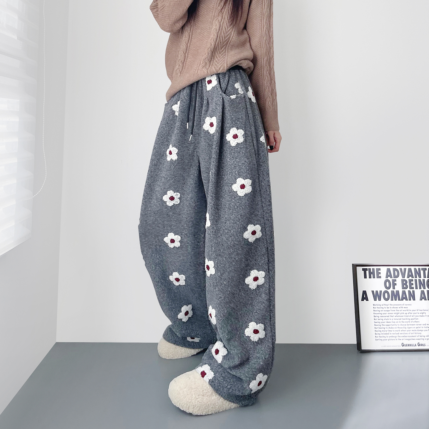 蜜略大码仿羊绒胖mm休闲梨形身材