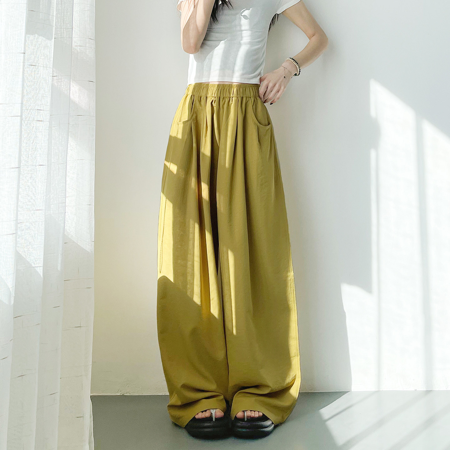 大码冰丝防晒山本裤女春夏新款胖mm高腰垂感软糯慵懒风运动阔腿裤,女装/女士精品,大码裤装,淘宝优惠券,粉丝福利购,淘宝优惠卷