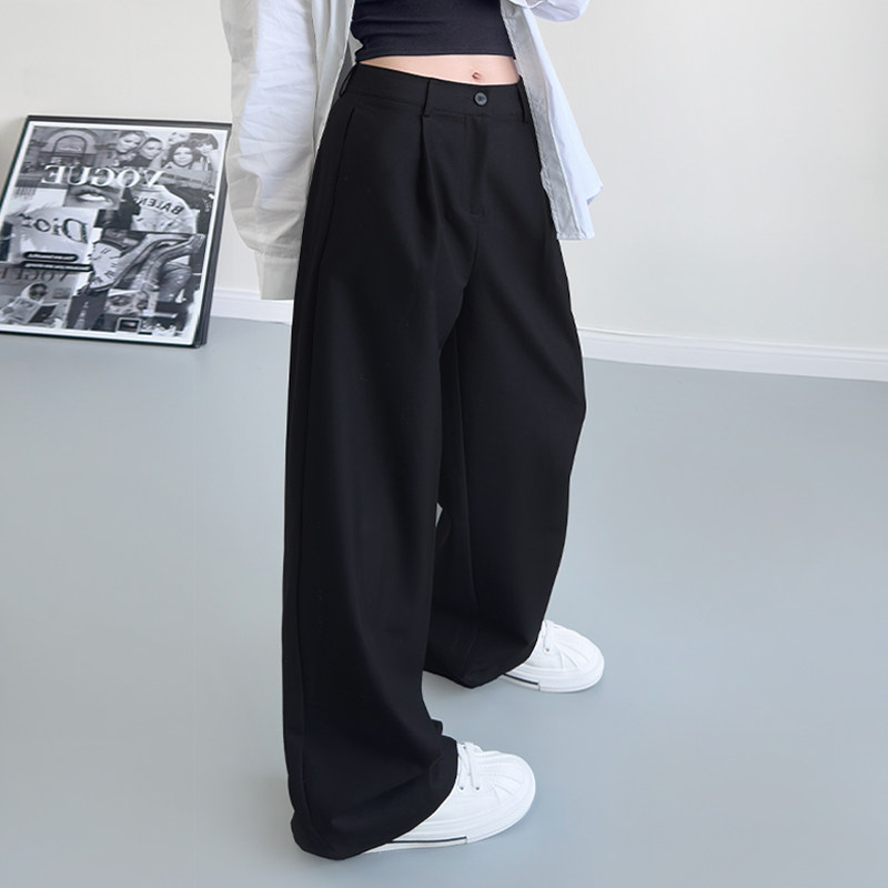 微喇西装裤女春季新款大码胖mm宽松显瘦遮肉休闲裤垂坠感阔腿裤,女装/女士精品,大码裤装,淘宝优惠券,粉丝福利购,淘宝优惠卷