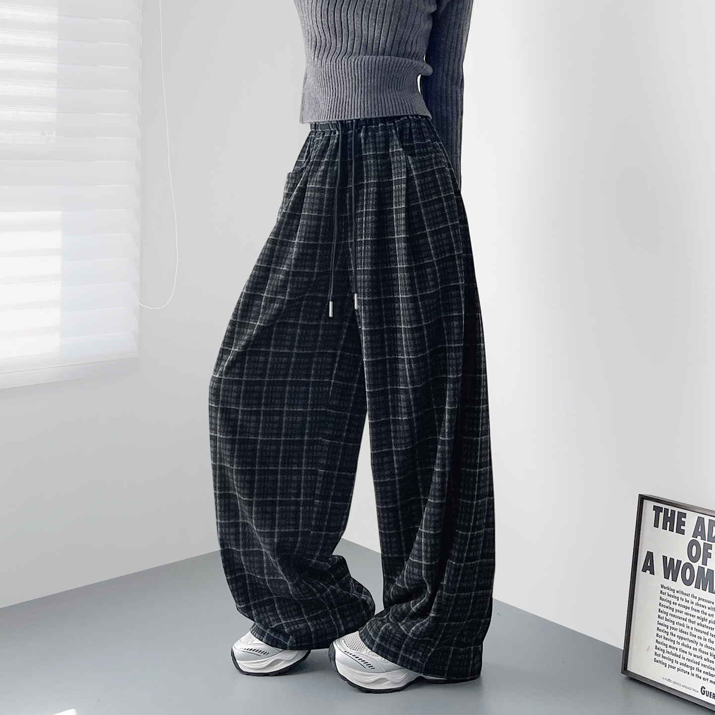 蜜略大码显瘦胖mm阔腿裤梨形身材