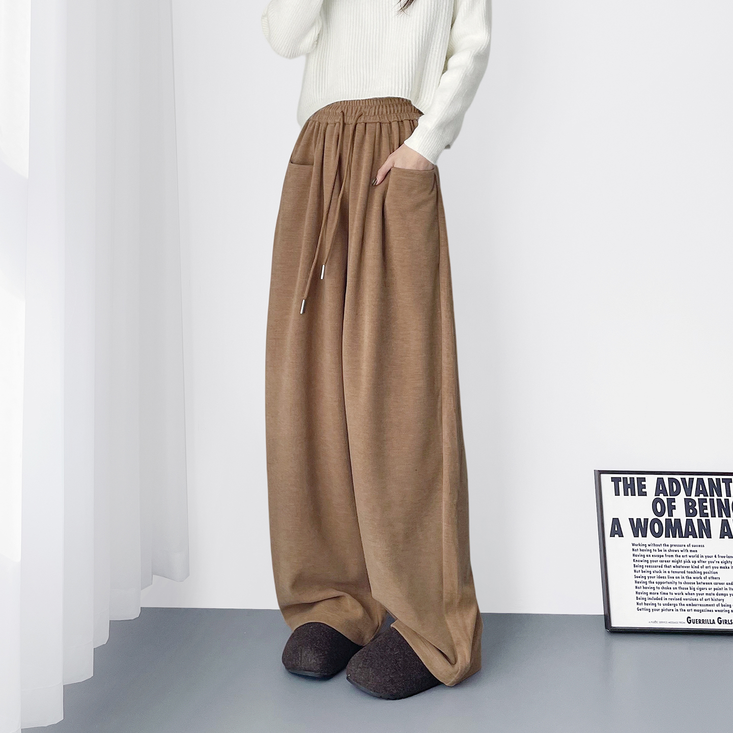 蜜略大码显瘦胖mm阔腿裤梨形身材