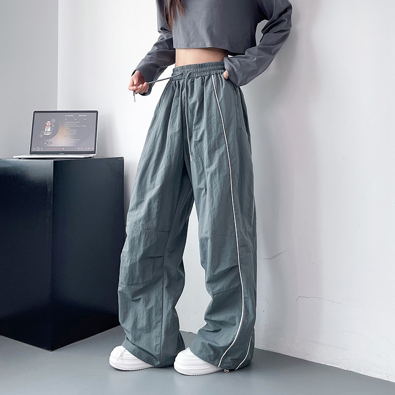 阔腿裤女秋季2024新款大码胖mm垂感拖地休闲裤宽松显瘦抽绳运动裤,女装/女士精品,大码裤装,淘宝优惠券,粉丝福利购,淘宝优惠卷