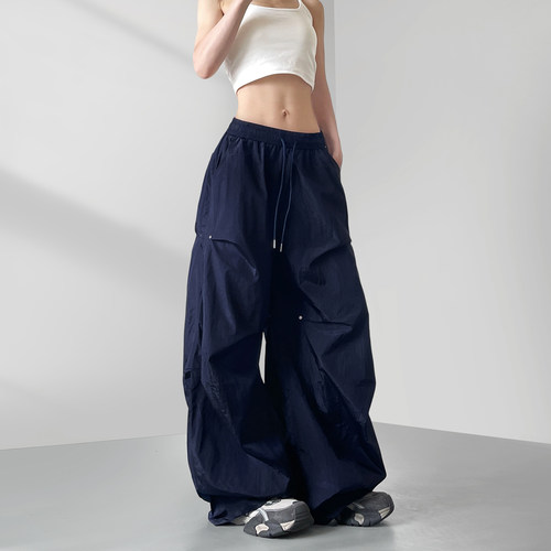 大码夏季胖mm显瘦宽松阔腿休闲裤
