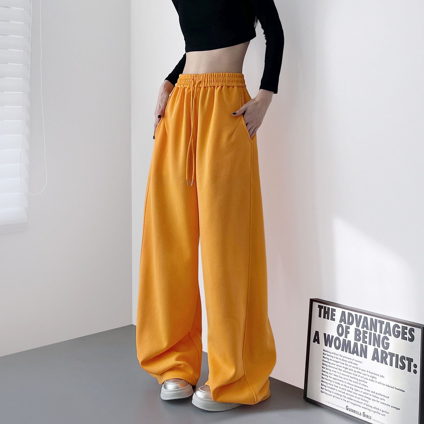 大码微胖运动卫裤女春季新款胖mm遮肉显瘦慵懒风休闲堆堆阔腿裤子,女装/女士精品,大码裤装,淘宝优惠券,粉丝福利购,淘宝优惠卷