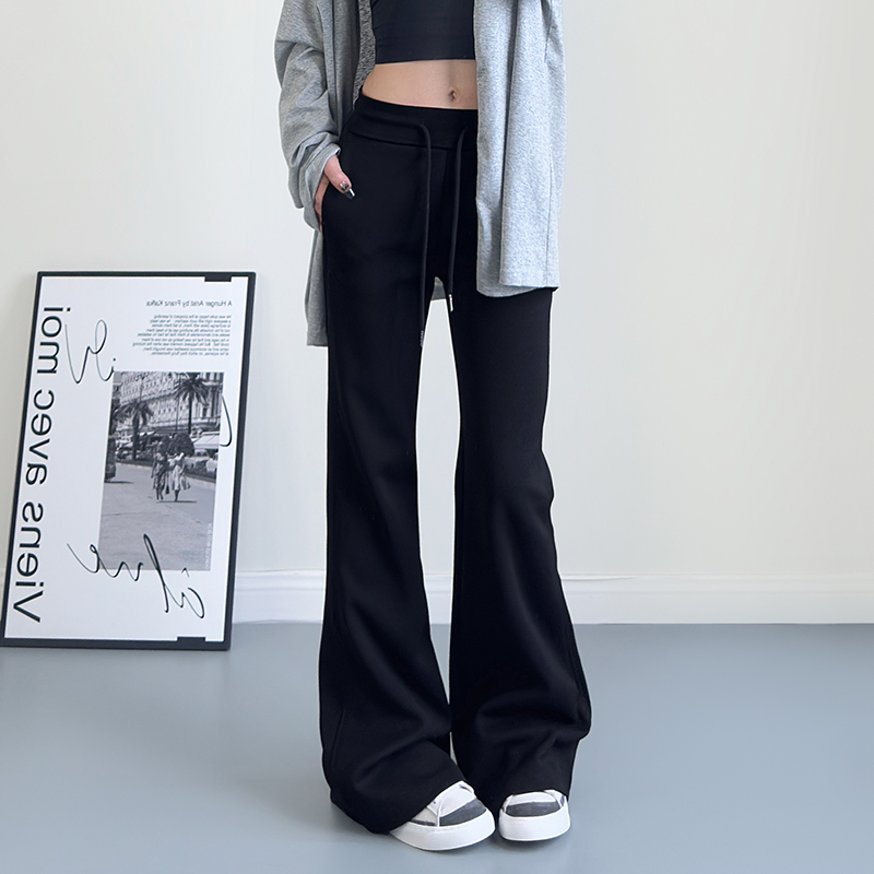 蜜略新款显瘦休闲微喇裤梨形身材