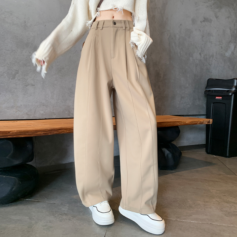 密略大码宽松显瘦梨型身材阔腿裤