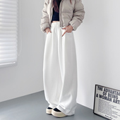 软糯加绒阔腿裤 女冬季 新款 大码 胖mm显瘦宽松松弛感加长垂感运动裤