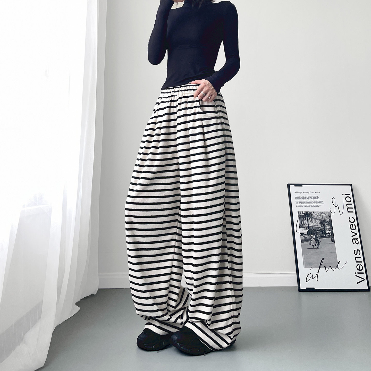 蜜略大码秋季胖mm阔腿裤梨形身材