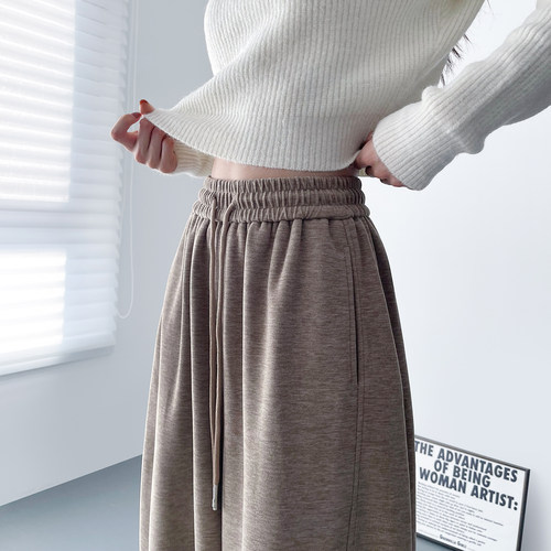 蜜略大码秋冬胖mm阔腿裤梨形身材