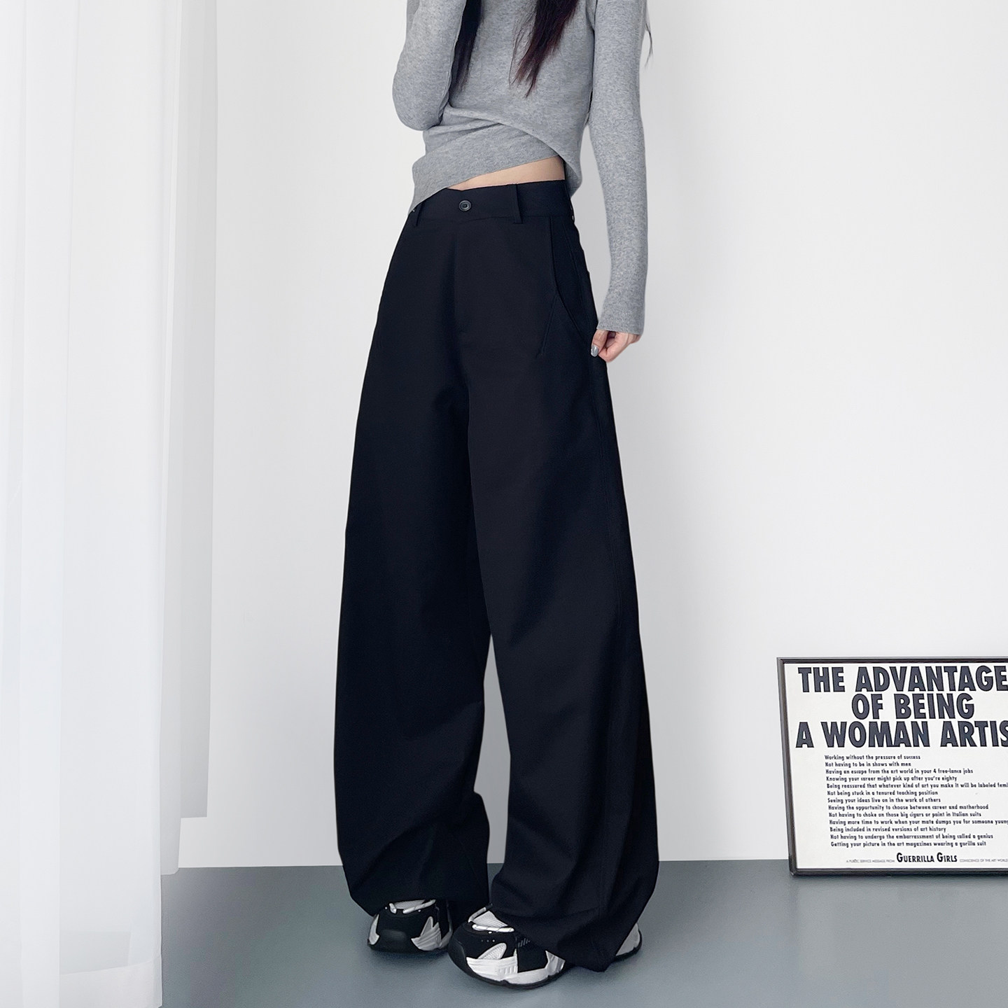 2025秋季新款梨型身材显瘦垂感阔腿裤女大码胖mm松弛感休闲拖地裤,女装/女士精品,大码裤装,淘宝优惠券,粉丝福利购,淘宝优惠卷