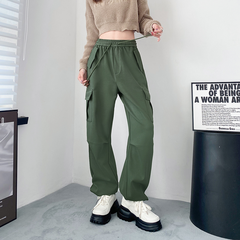 蜜略大码胖mm遮肉显瘦休闲工装裤