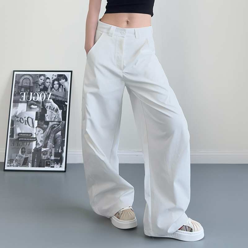 蜜略简约新款显瘦阔腿裤梨形身材