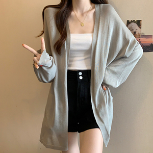 薄款开衫防晒衣女大码胖mm宽松显瘦披肩罩衫2024夏季新款针织上衣
