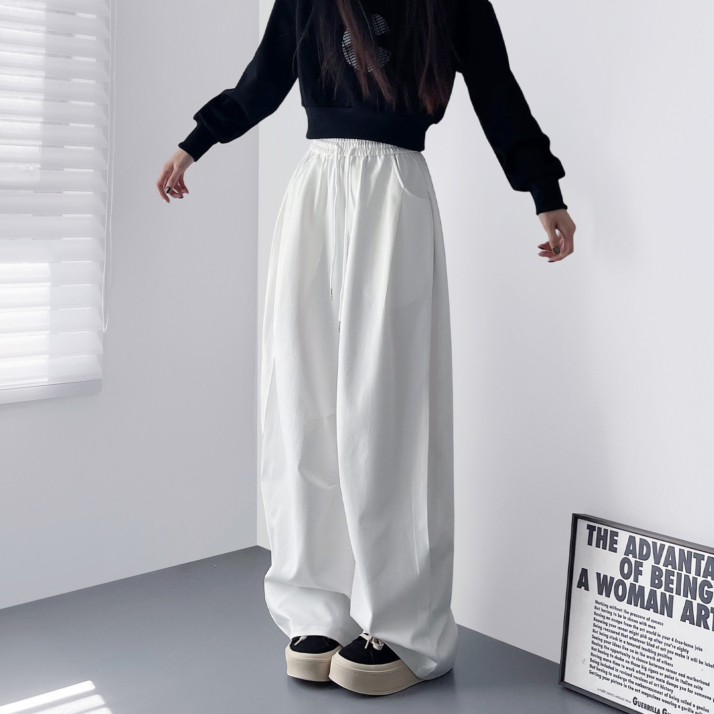 大码2025冬季流行新款宽松阔腿休闲裤女胖mm显瘦慵懒风爆款休闲裤,女装/女士精品,大码裤装,淘宝优惠券,粉丝福利购,淘宝优惠卷