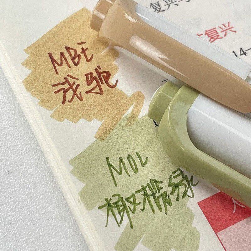 智牌新色25色荧光笔温和色自然彩色学生划重点双头淡色灰色柔和复图片