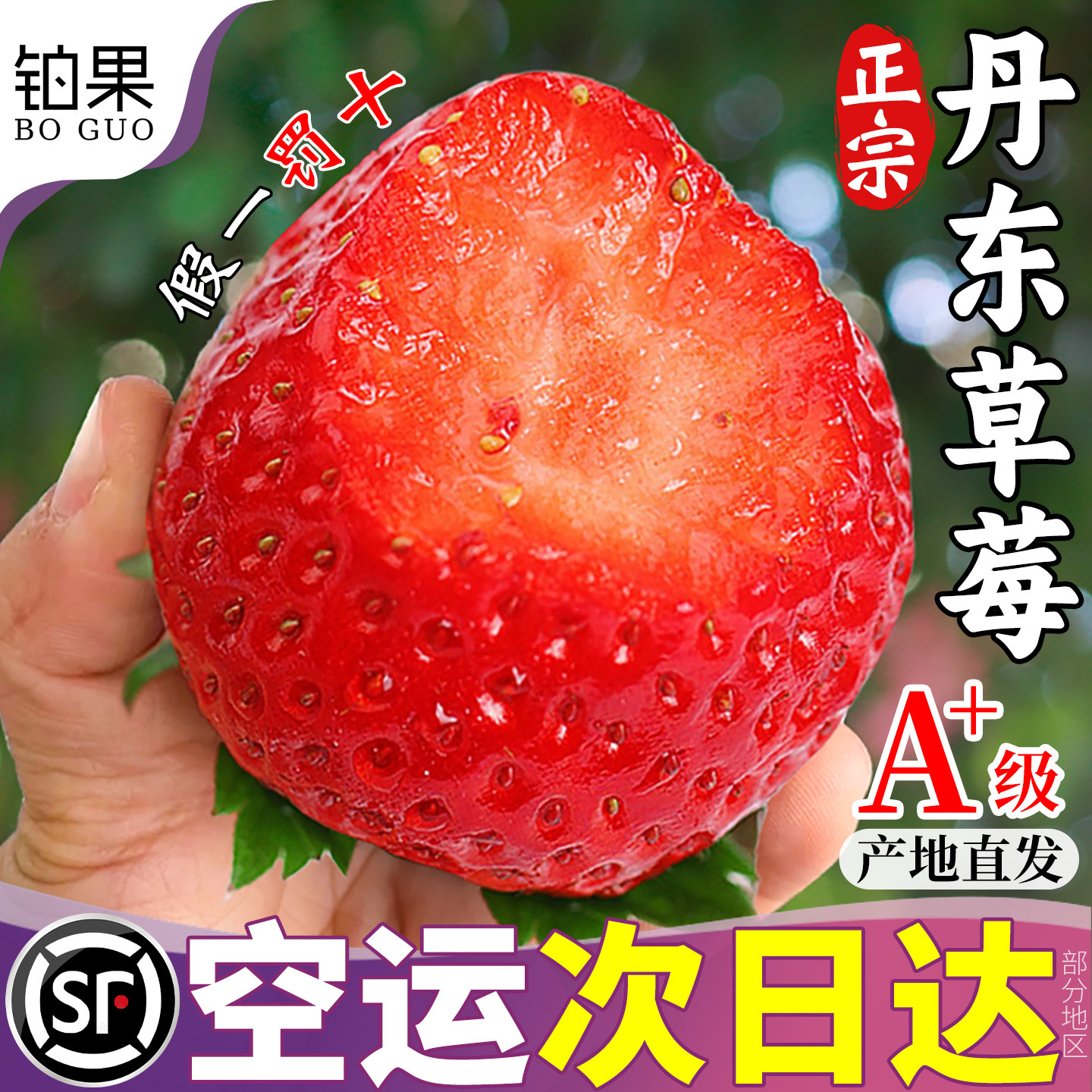 空运次日达【送货上门】丹东草莓