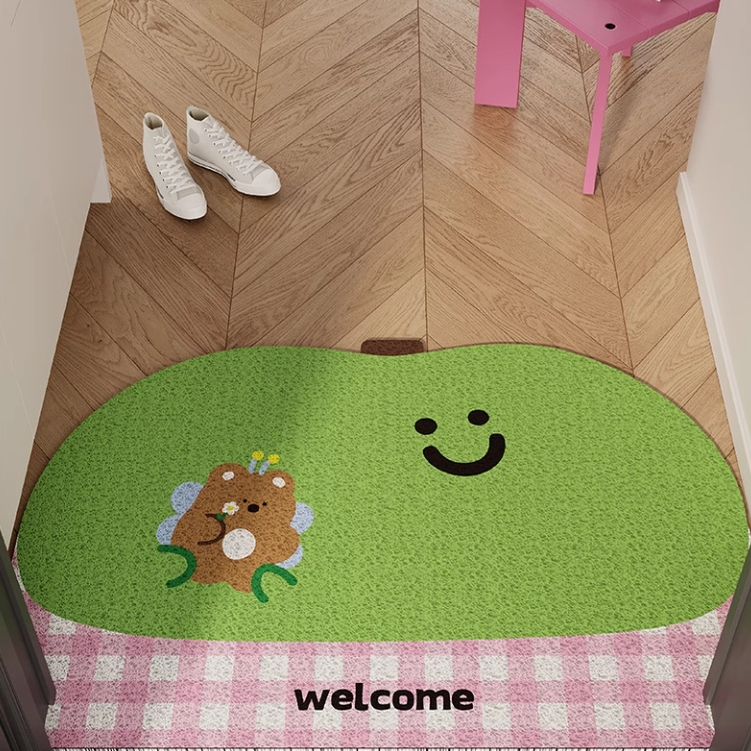 韩系可爱苹果小熊浴室地垫厕所卫生间门口吸水速干防摔防滑脚垫子