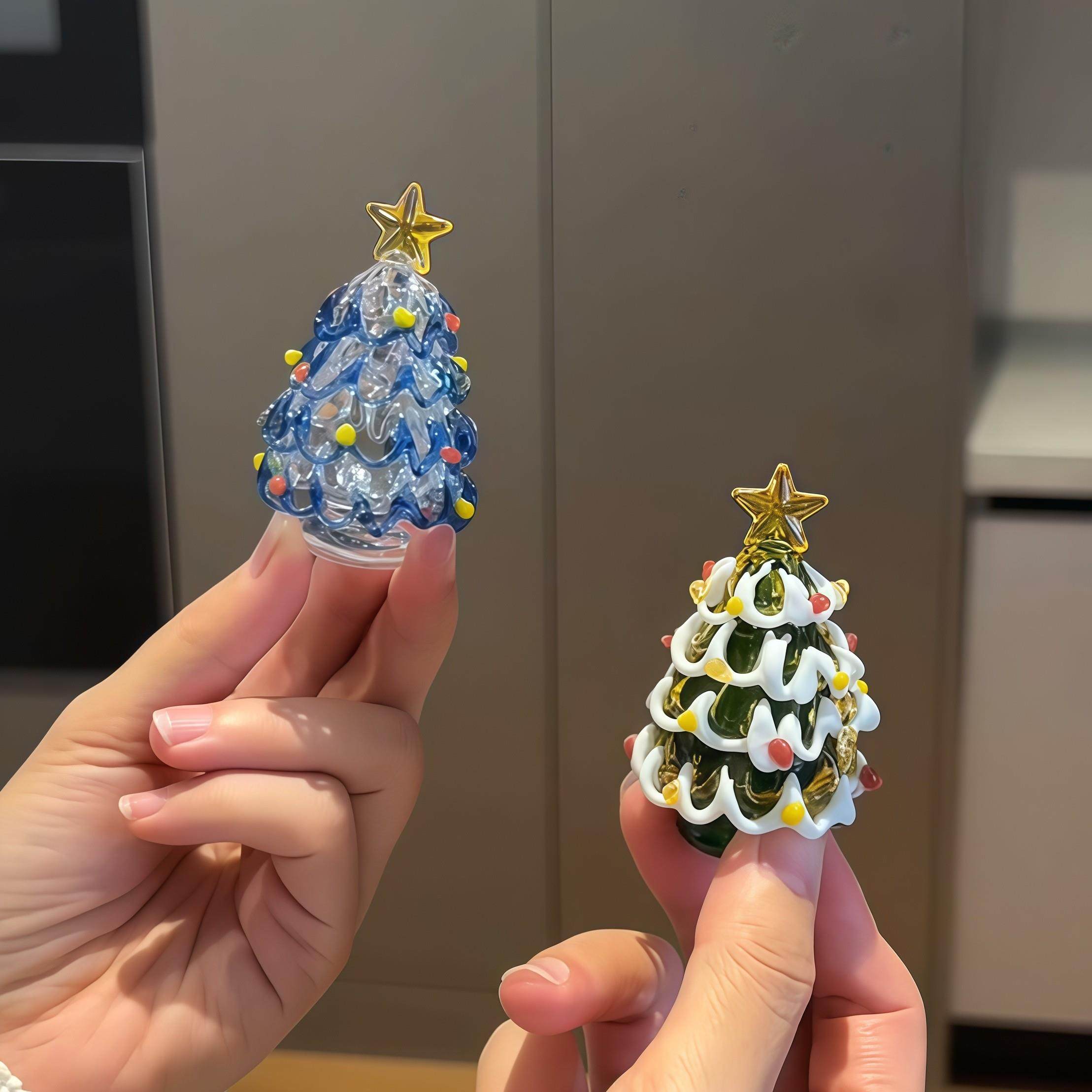 淄博琉璃拉丝圣诞树圣诞装饰摆件桌面圣诞树场景布置创意圣诞礼物