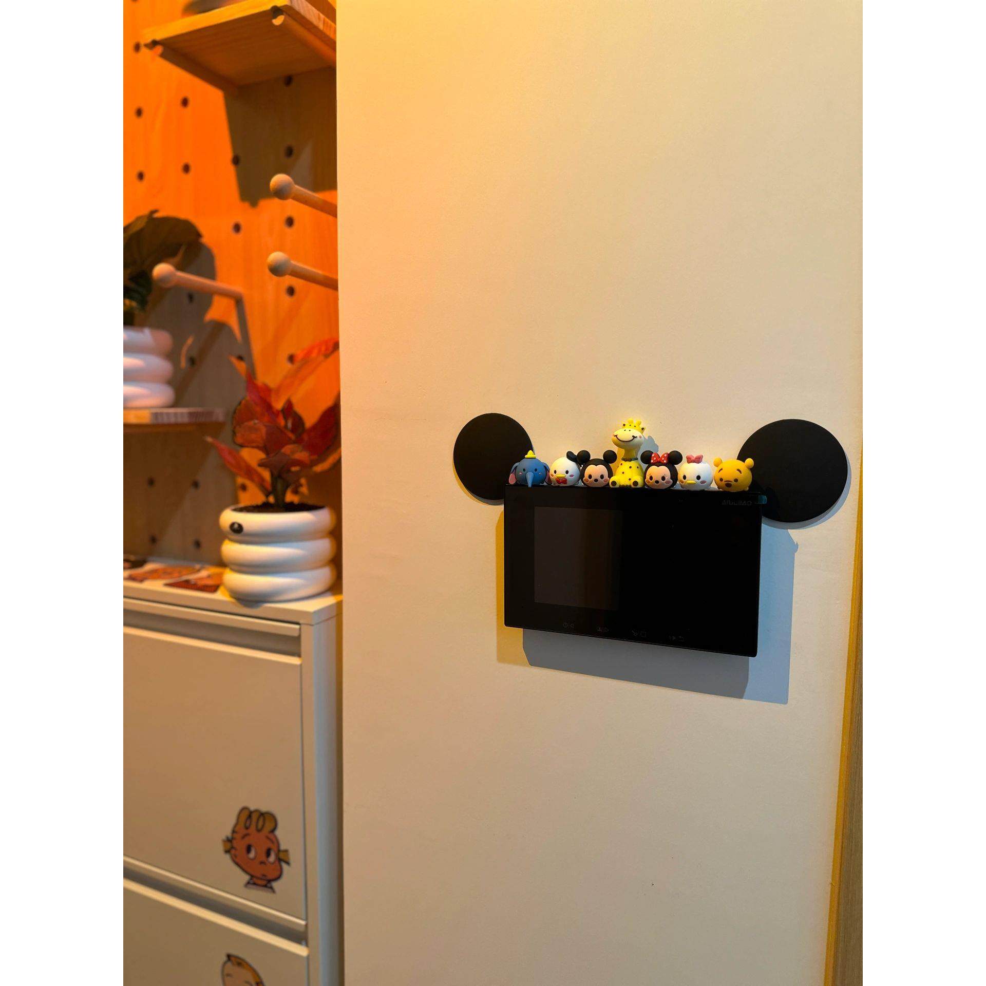 迪士尼玄关可视门铃装饰摆件门禁挂件遮丑神器卡通背景墙面装饰品