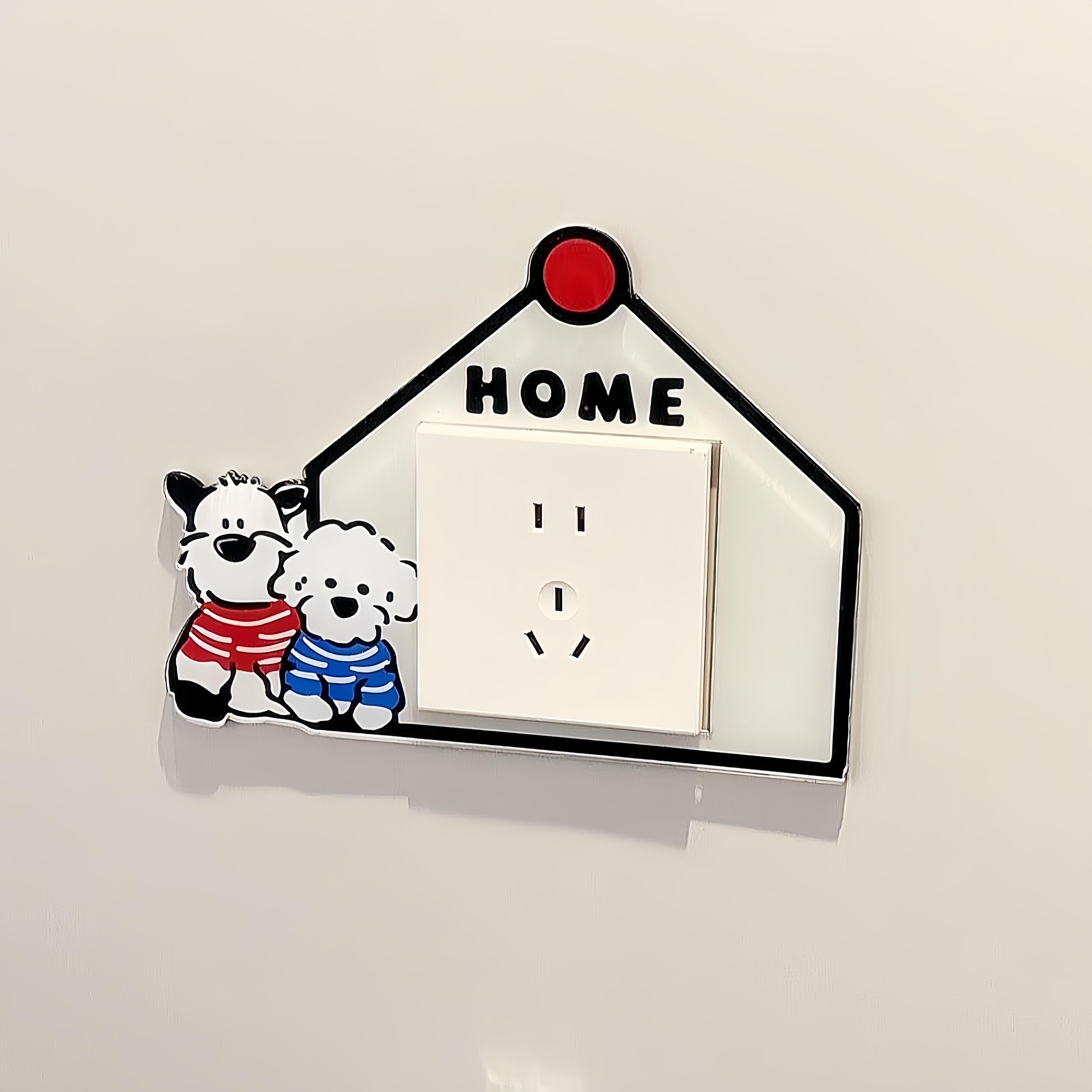 雪纳瑞开关贴2025新款遮挡画痕边框套面板插座保护套美化装饰墙贴