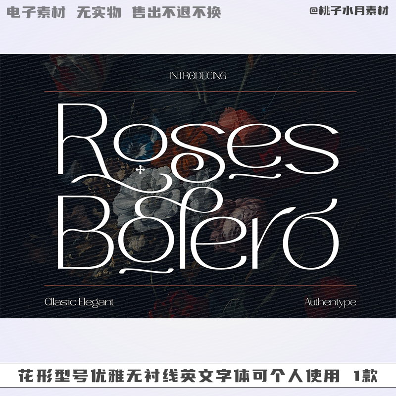 花形型号优雅无衬线英文字体ttf格式可个人使用