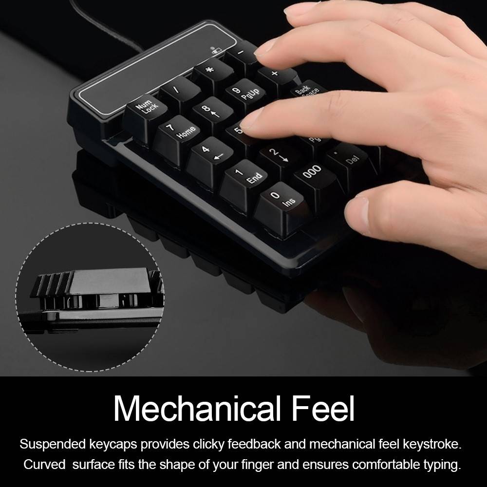 USB Wired Numeric Keypad Mechanical Feel Number Pad Keyboard