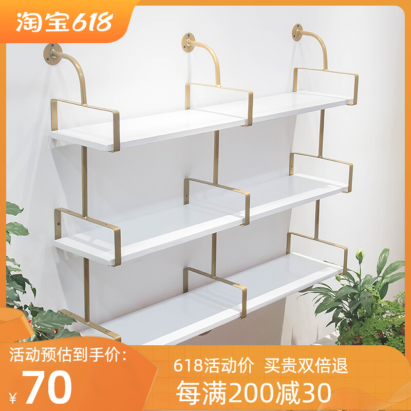 墙上置物架美容美甲店墙壁展示架挂墙书架多层收纳架子花架承重强