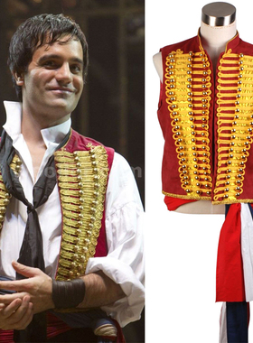 悲惨世界音乐剧 安灼拉Enjolra cosplay同款红色马甲男表演衣服装