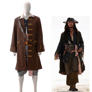 加勒比海盗杰克船长Jack cosplay男装同款 万圣节电影表演服装