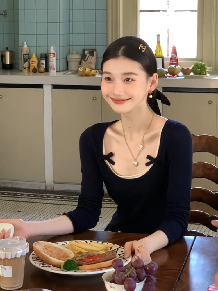 小个子韩系配吊带叠穿两件套上衣女早秋穿搭设计感内搭打底针织衫