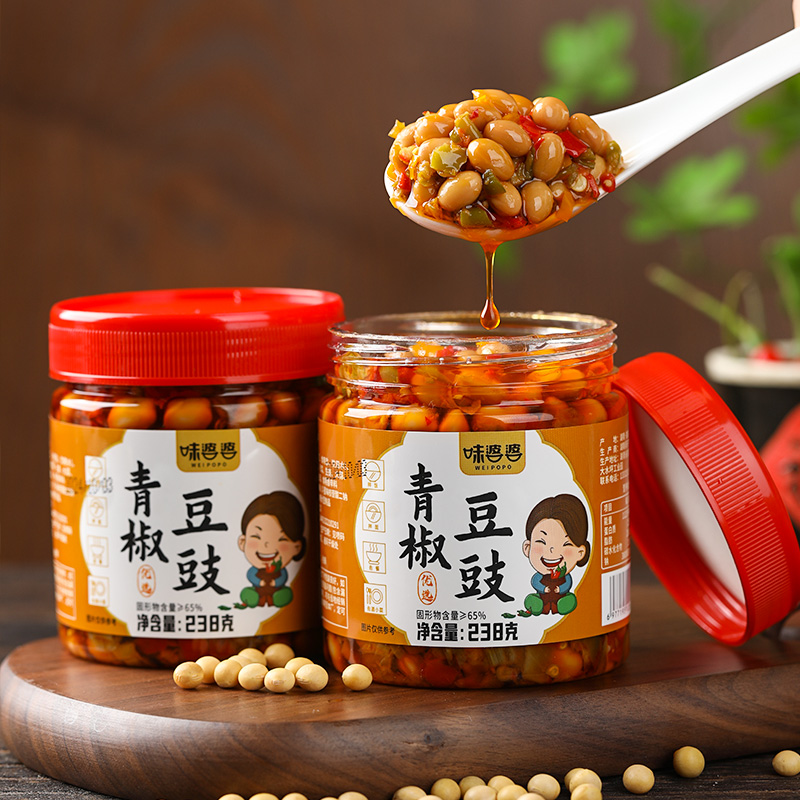 青椒豆豉香辣味湖南下饭菜
