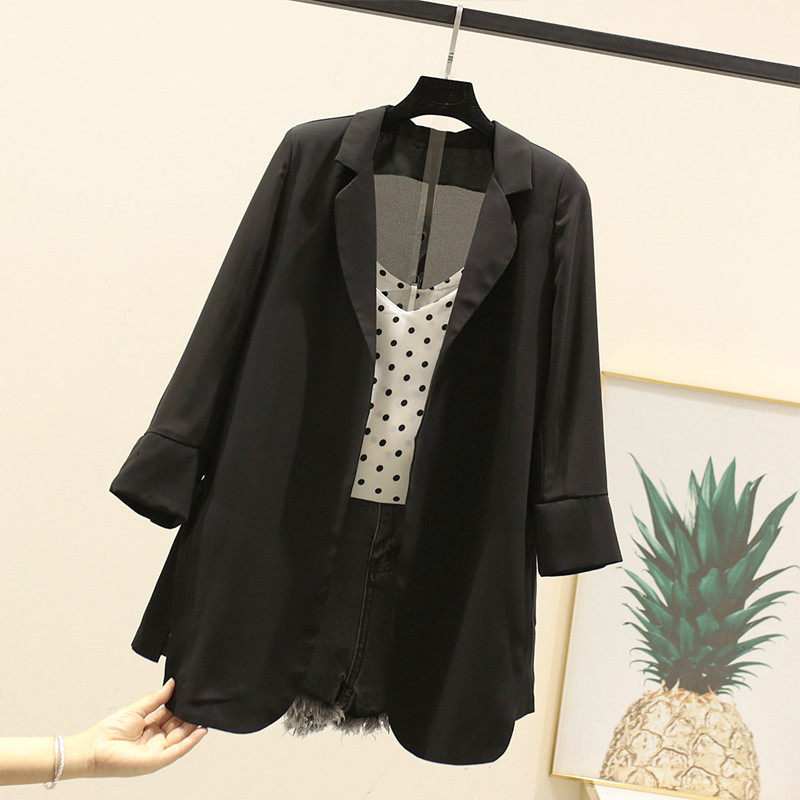 雪纺小西装韩版垂坠飘逸女气质中长款休闲西服初秋防晒衣薄外套在类目 女装/女士精品, 西装中 - 来自Buy2taobao.com提供专业的淘宝代购服务